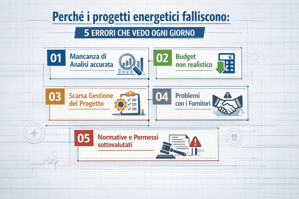 Perché i progetti energetici rallentano: 5 errori di execution